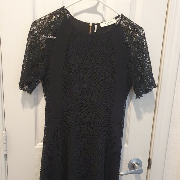 Sandro Black Lace Dress size 1 (US 4) - Picture 1 of 12